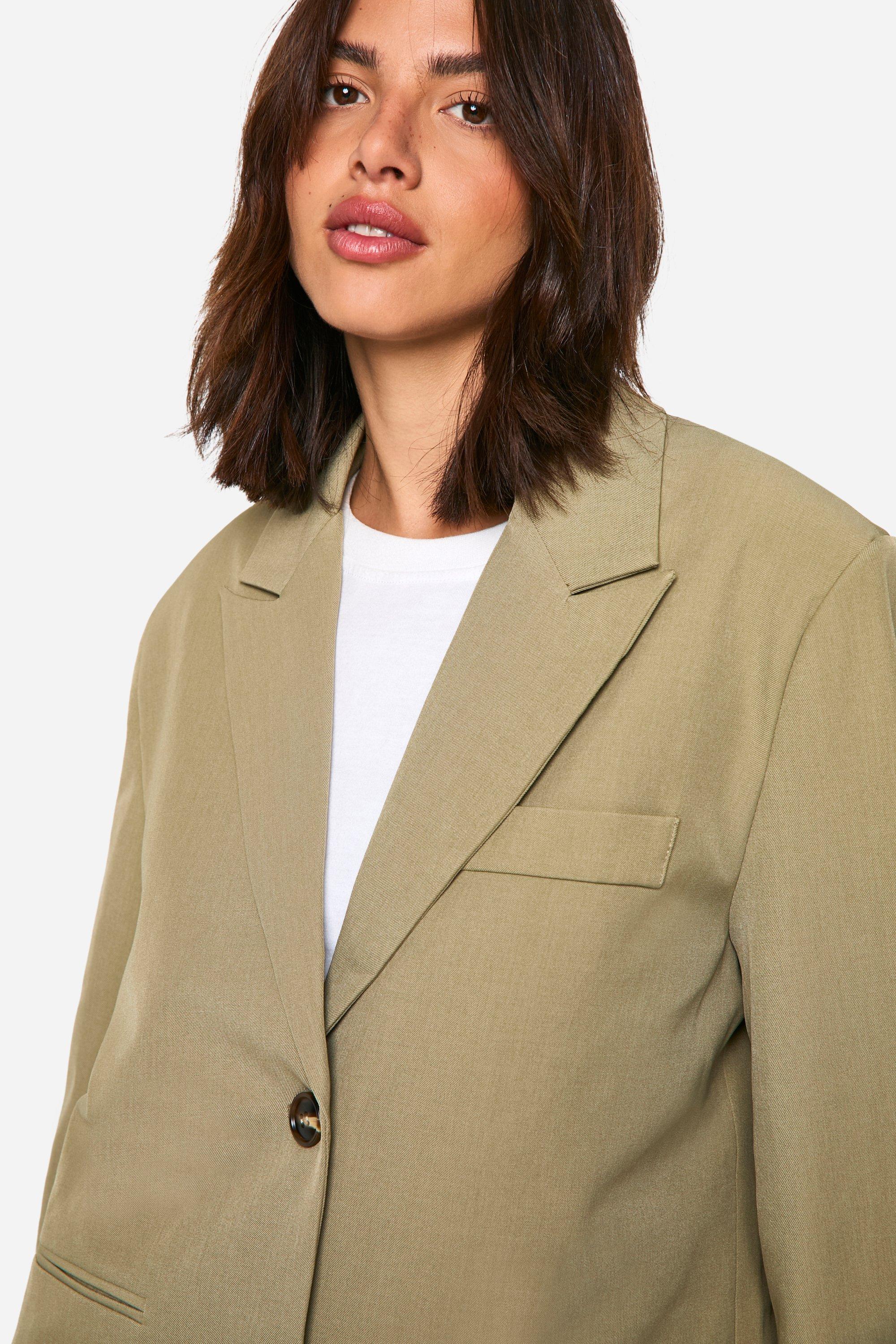 Single Breasted Relaxed Fit Longline Blazer